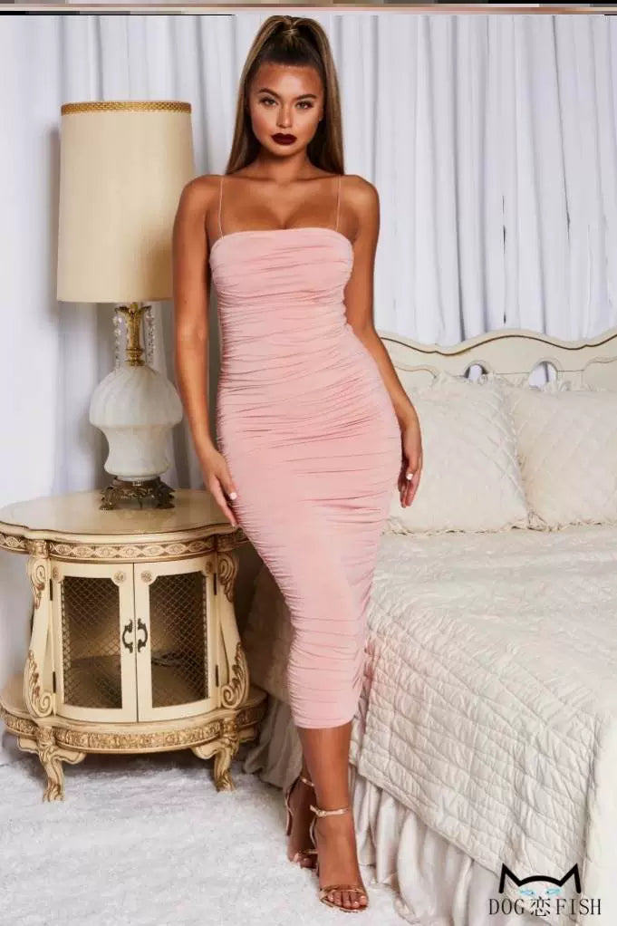 Lady's Sexy Slim Fit Sleeveless Tube Top Dress Long