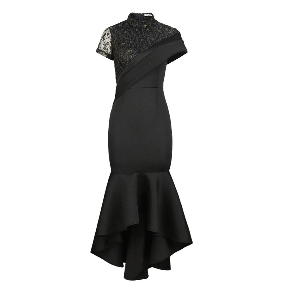 Elegant Large Ruffled Evening Dress