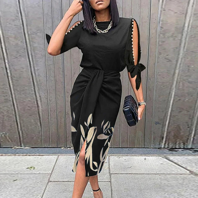 Elegant Open Sleeve Formal Dress