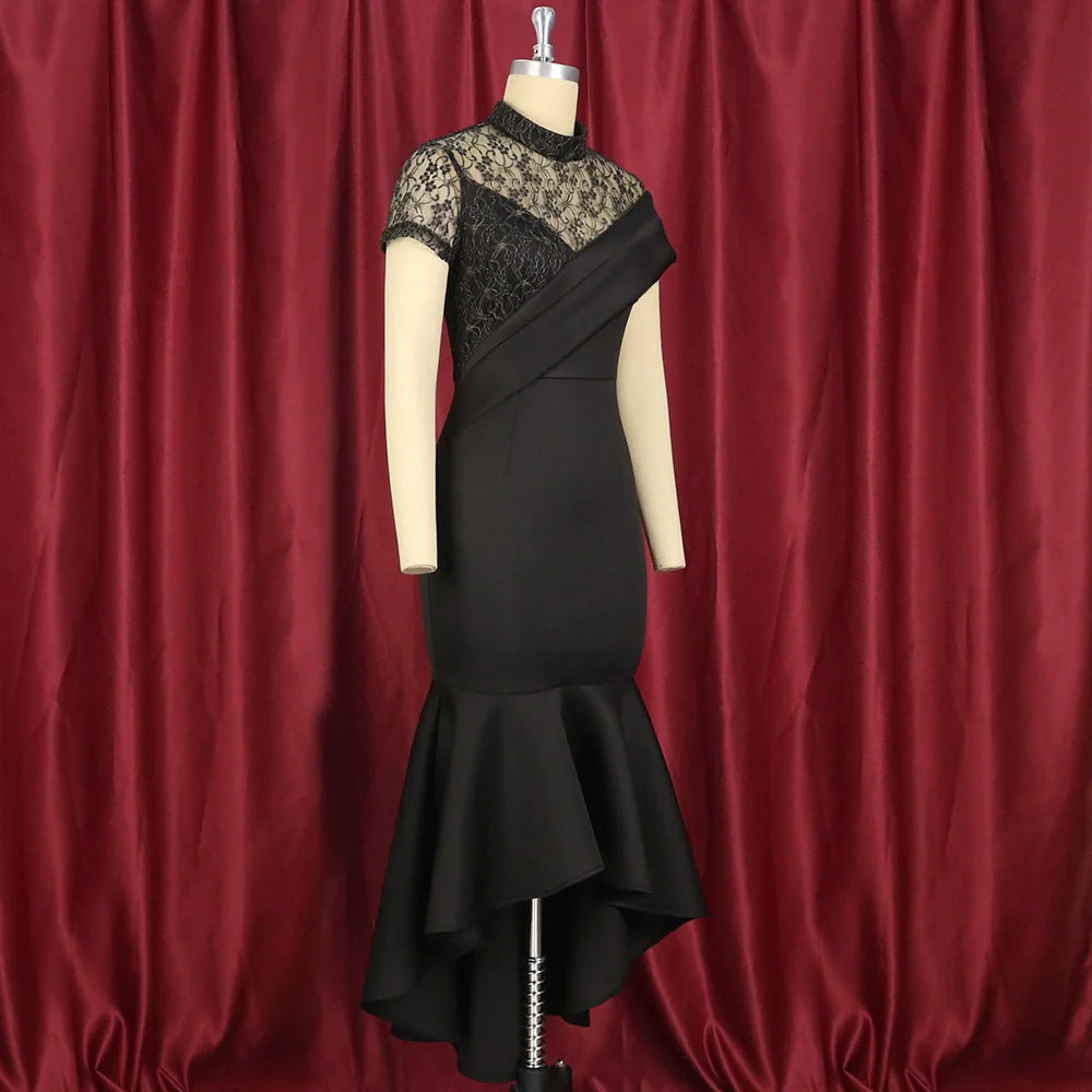 Elegant Large Ruffled Evening Dress