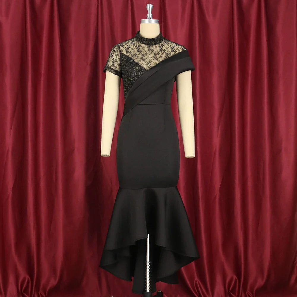 Elegant Large Ruffled Evening Dress