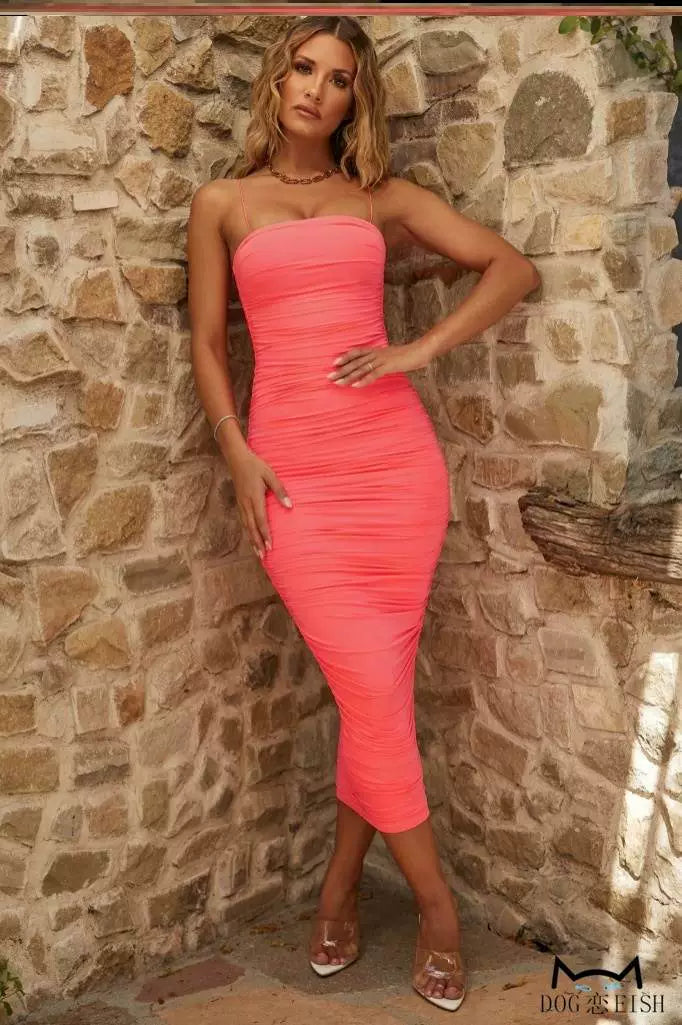 Lady's Sexy Slim Fit Sleeveless Tube Top Dress Long