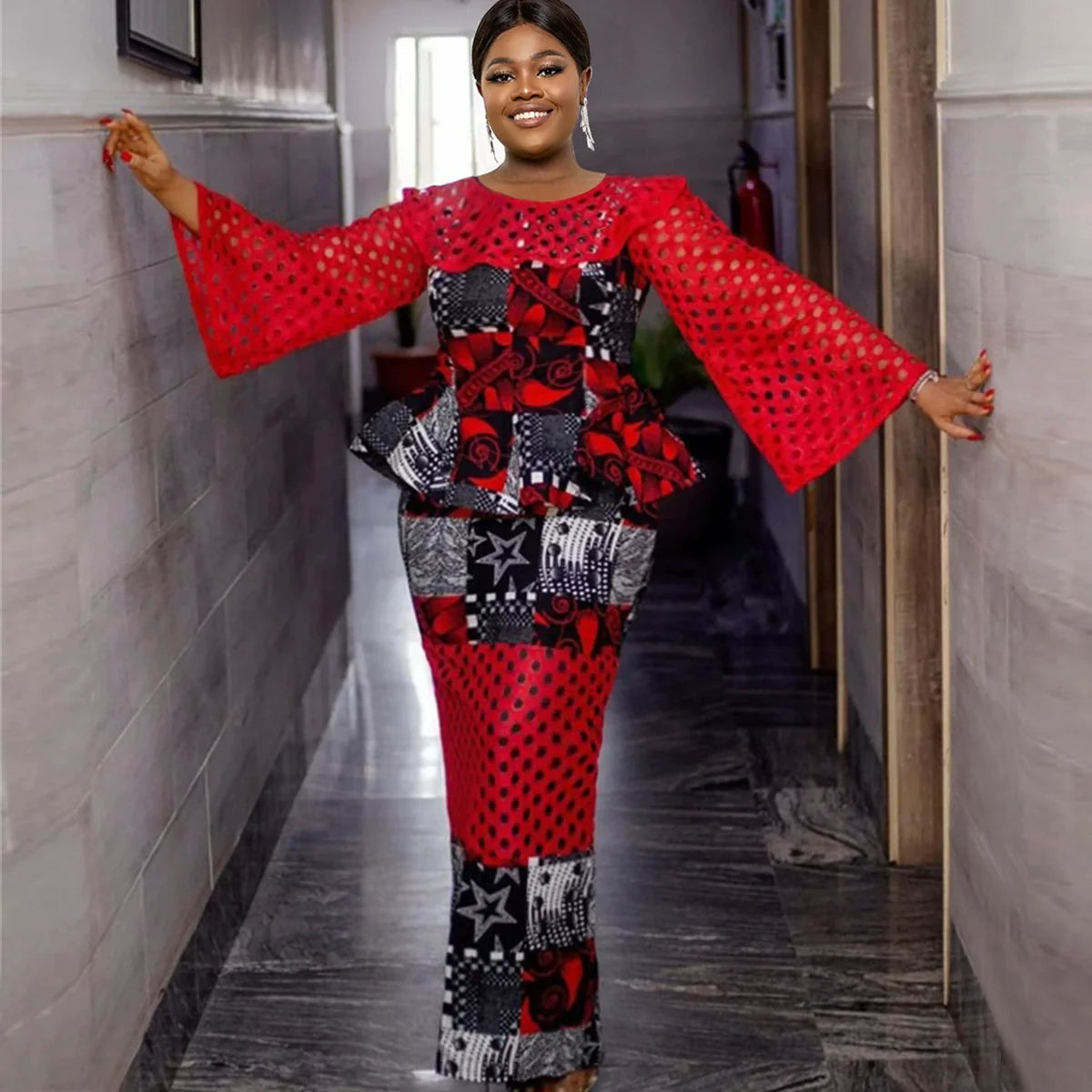Elaborate Patch Dress for Women
