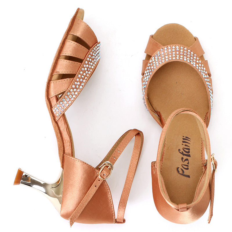 Red dance shoes 1237 Dance shoes female Latin shoes live broadcast