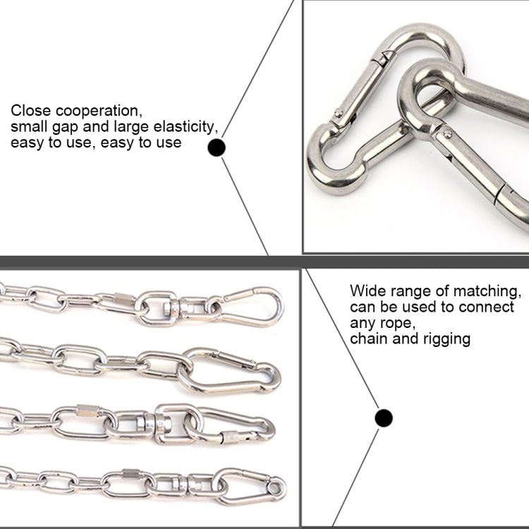 M11 Stainless Steel Carabiner Spring Hook Multi-tool Mountaineering Buckle Lock Camping Hook Rope, Inner Diameter: 10.84mm, M11