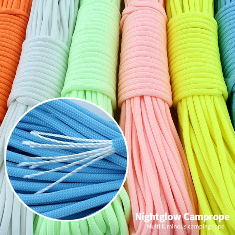 20m 9-Core Nylon+Polyester Full-light Outdoor Camping Tent Rescue Bundled Fluorescent Climbing Rope, 20m Yellow, 20m Orange, 20m Pink, 20m Green, 20m Blue, 20m White