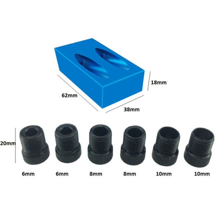 15 Degree Angular Oblique Aluminum Alloy Woodworking Hole Locator, 15 Degree Woodworking Hole Locator