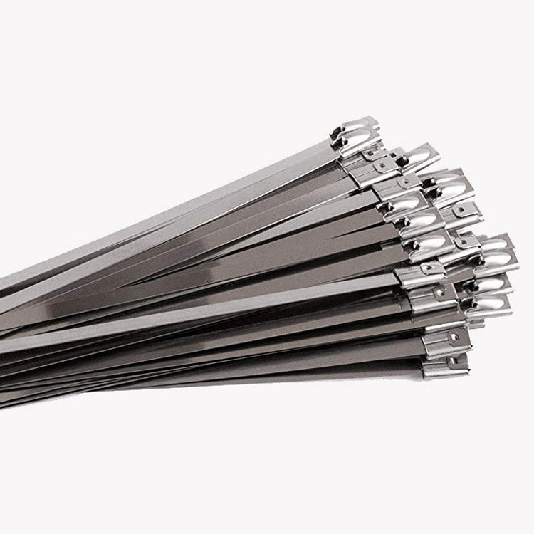 100 PCS 4.6x450mm Stainless Steel Metal Cable Ties Tie Zip Wrap Exhaust Heat Straps Induction Pipe, 4.6x450mm