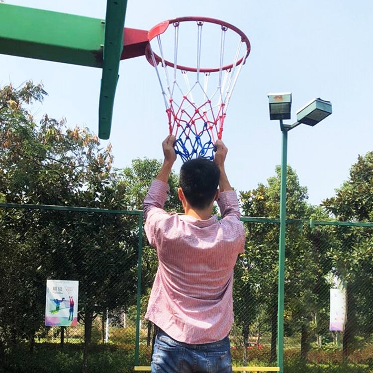 Regular Edition Polyester Rope Basketball Frame Net (White Red Blue), Regular Edition