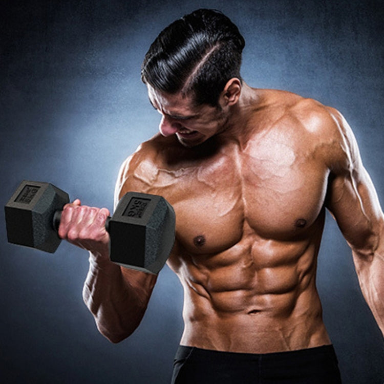 6KG A Pair Household Glue Fitness Hexagon Dumbbells, 6KG