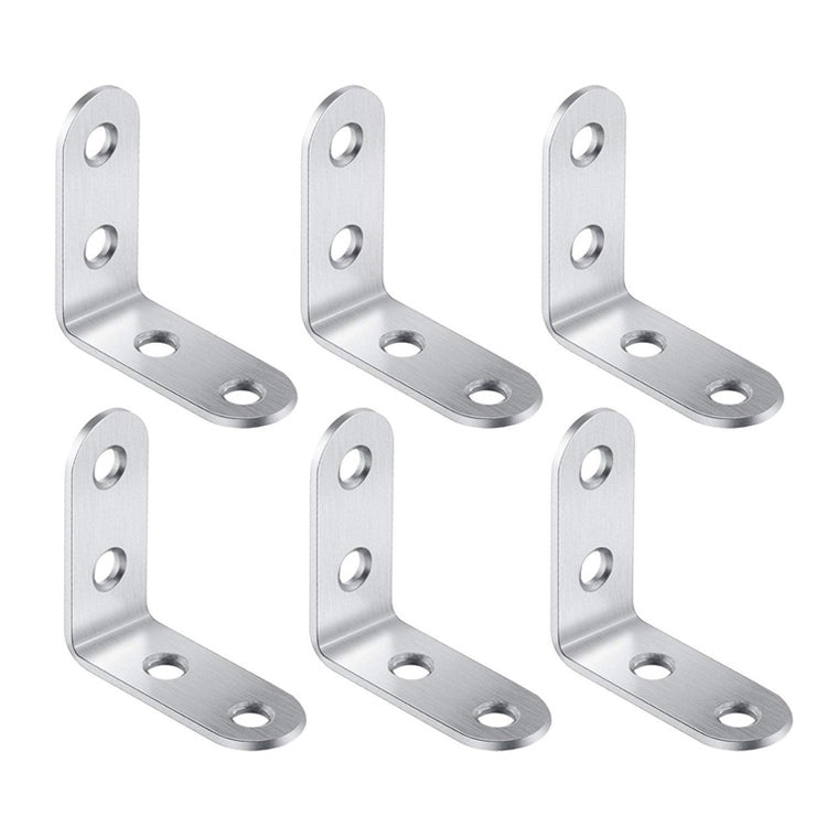 10pcs Stainless Steel 90 Degree Angle Bracket,Corner Brace Joint Bracket Fastener Furniture Cabinet Screens Wall (50mm), 50mm (10pcs)