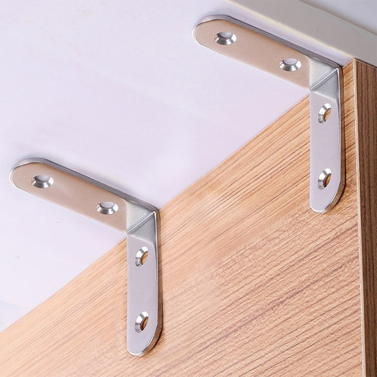 10pcs Stainless Steel 90 Degree Angle Bracket,Corner Brace Joint Bracket Fastener Furniture Cabinet Screens Wall (50mm), 50mm (10pcs)