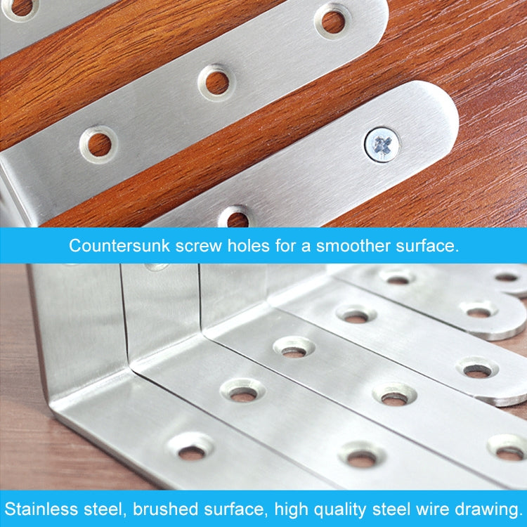 2pcs Stainless Steel 90 Degree Angle Bracket,Corner Brace Joint Bracket Fastener Furniture Cabinet Screens Wall (125mm), 125mm (2pcs)