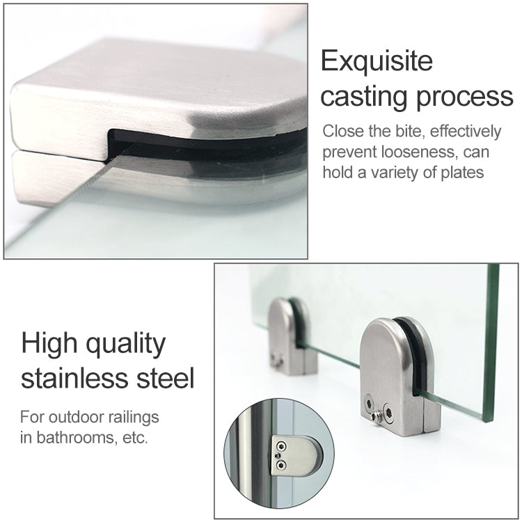 15-20mm Flat Bottom Matte Polished  304 Stainless Steel Fixed Clip Railing Glass Wood Layer Board Clamp Bracket, 15-20mm, Flat, 304 Stainless Steel