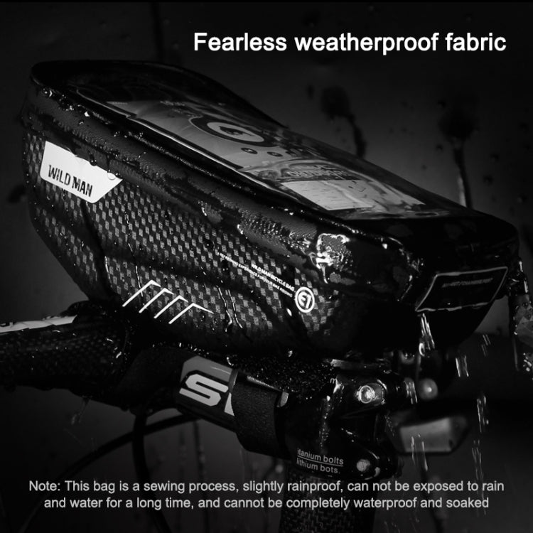 WILD MAN E1 Waterproof Front Bag MTB Mobile Phone Sets Bicycle Tube Bag Riding Accessories, E1 (Black), E1 (Red)