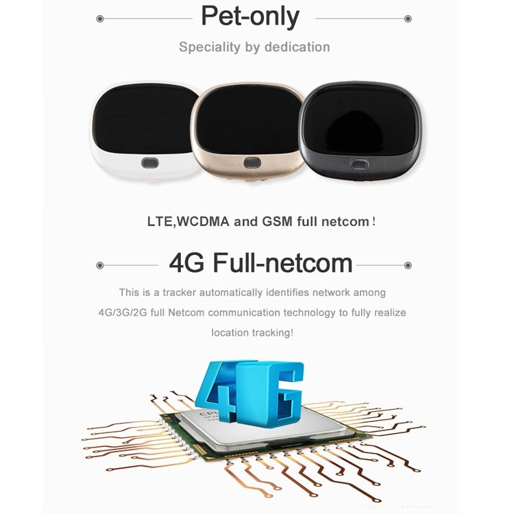 RF-V43 B Style IP67 Waterproof GPS + LBS + WiFi Pet Locator Pet Collar Tracking Device For North America/South America(Black)