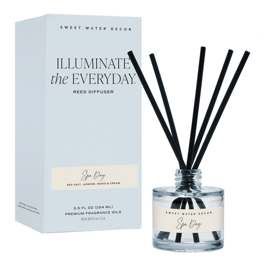 Spa Day Blue Tinted Glass Jar Reed Diffuser