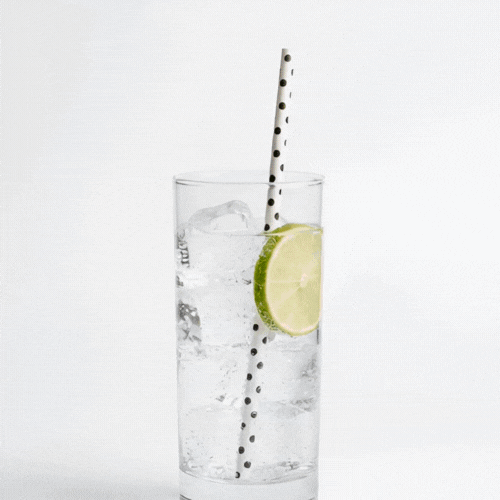 Bev Tek Black and White Paper Straw - Polka Dots, Biodegradable, 6mm - 7 3/4" - 100 count box