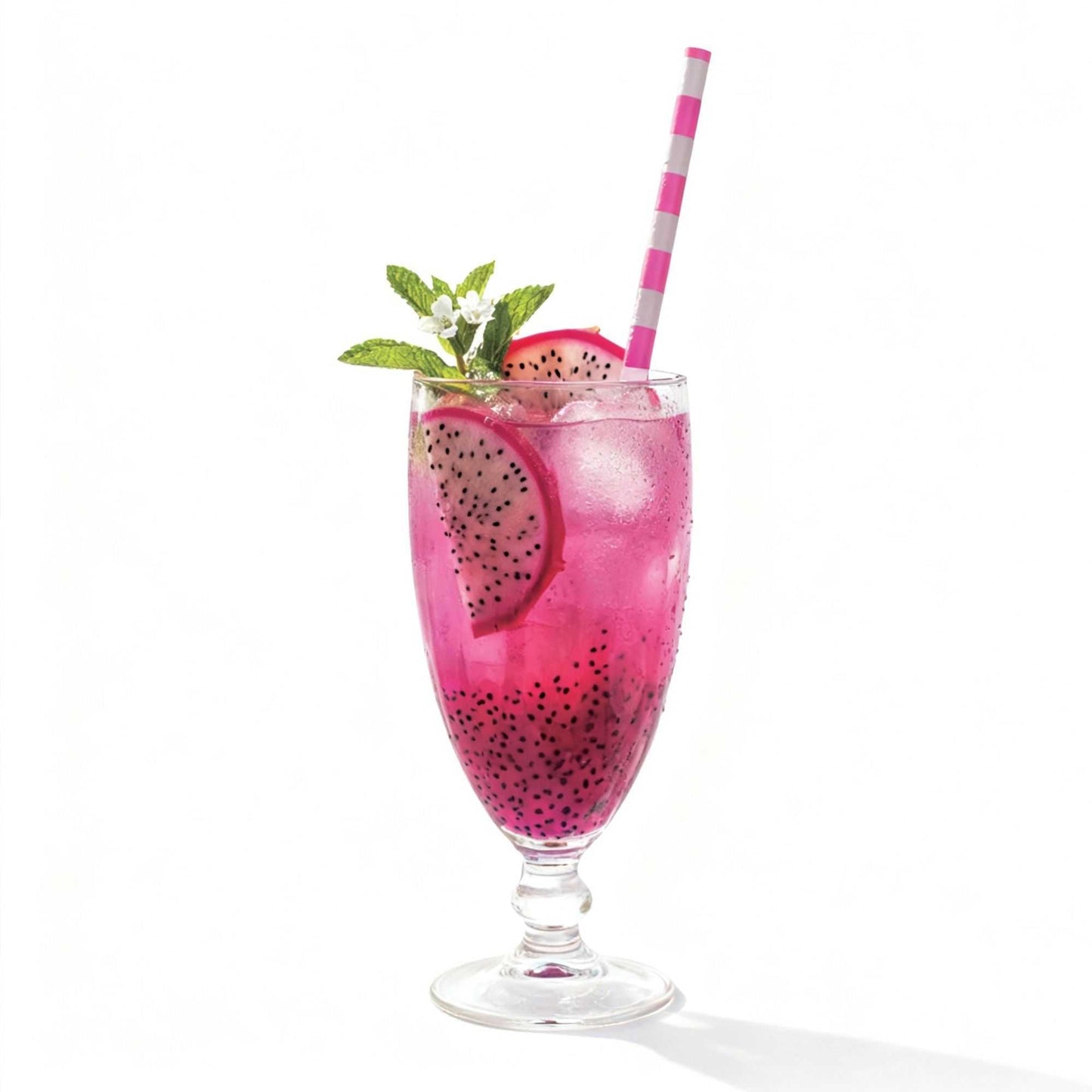 Bev Tek Pink Paper Straw - Ring, Biodegradable, 6mm - 7 3/4" - 100 count box