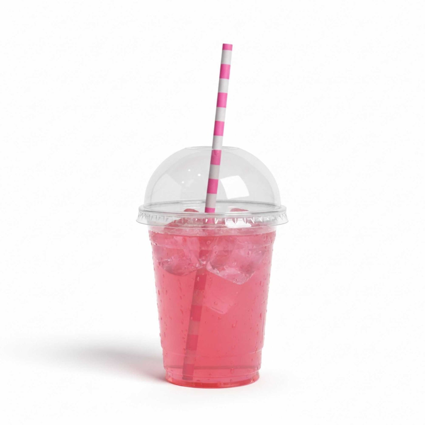 Bev Tek Pink Paper Straw - Ring, Biodegradable, 6mm - 7 3/4" - 100 count box