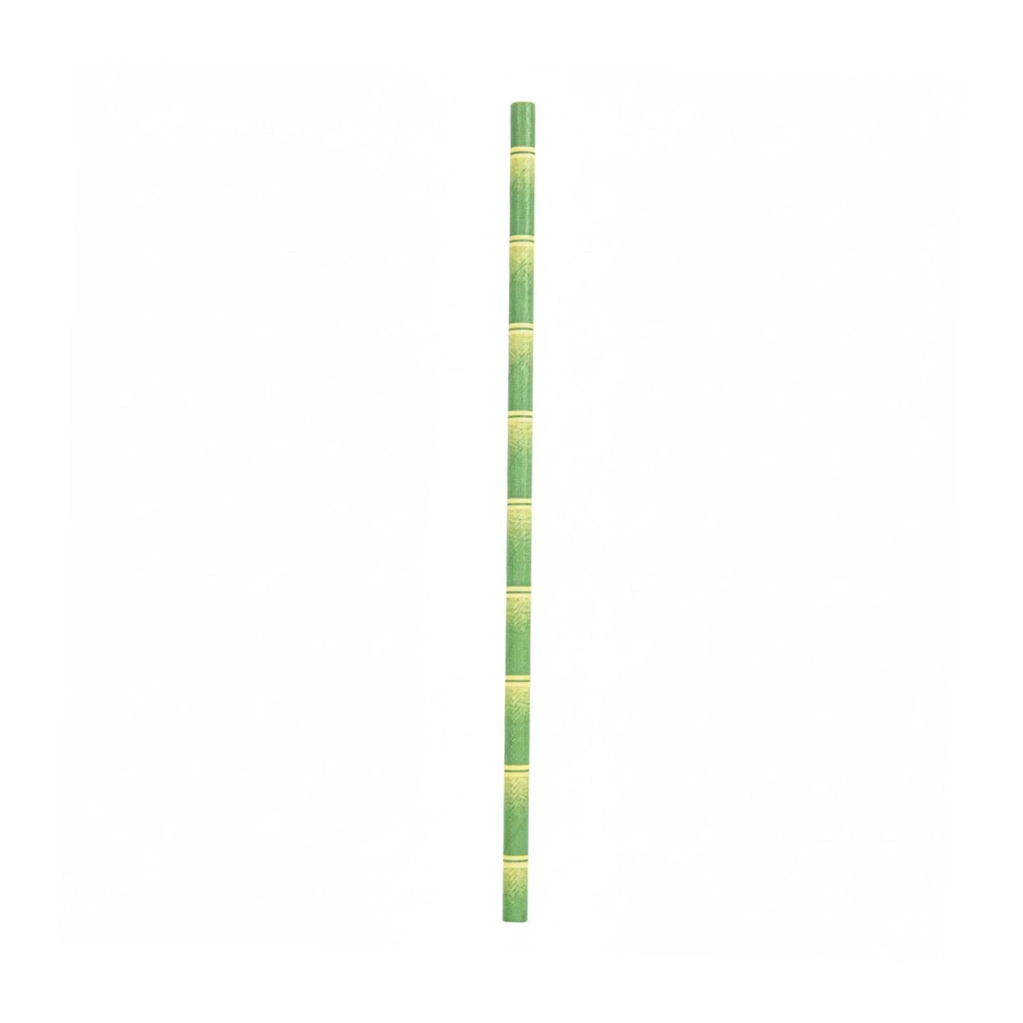 Bev Tek Green Paper Straw - Bamboo Stalks, Biodegradable, 6mm - 7 3/4" - 100 count box