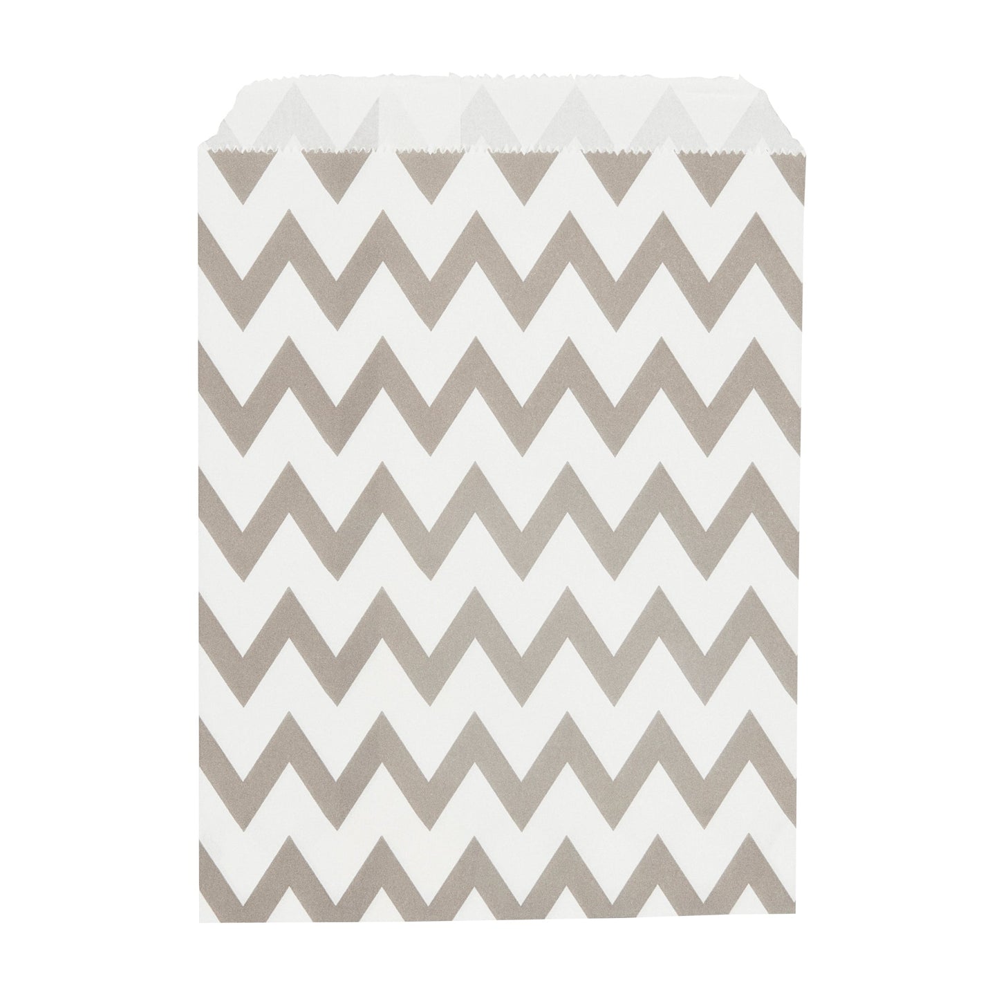 Bag Tek Rectangle Gray Paper Bag - Zig Zags - 7" x 5" - 100 count box