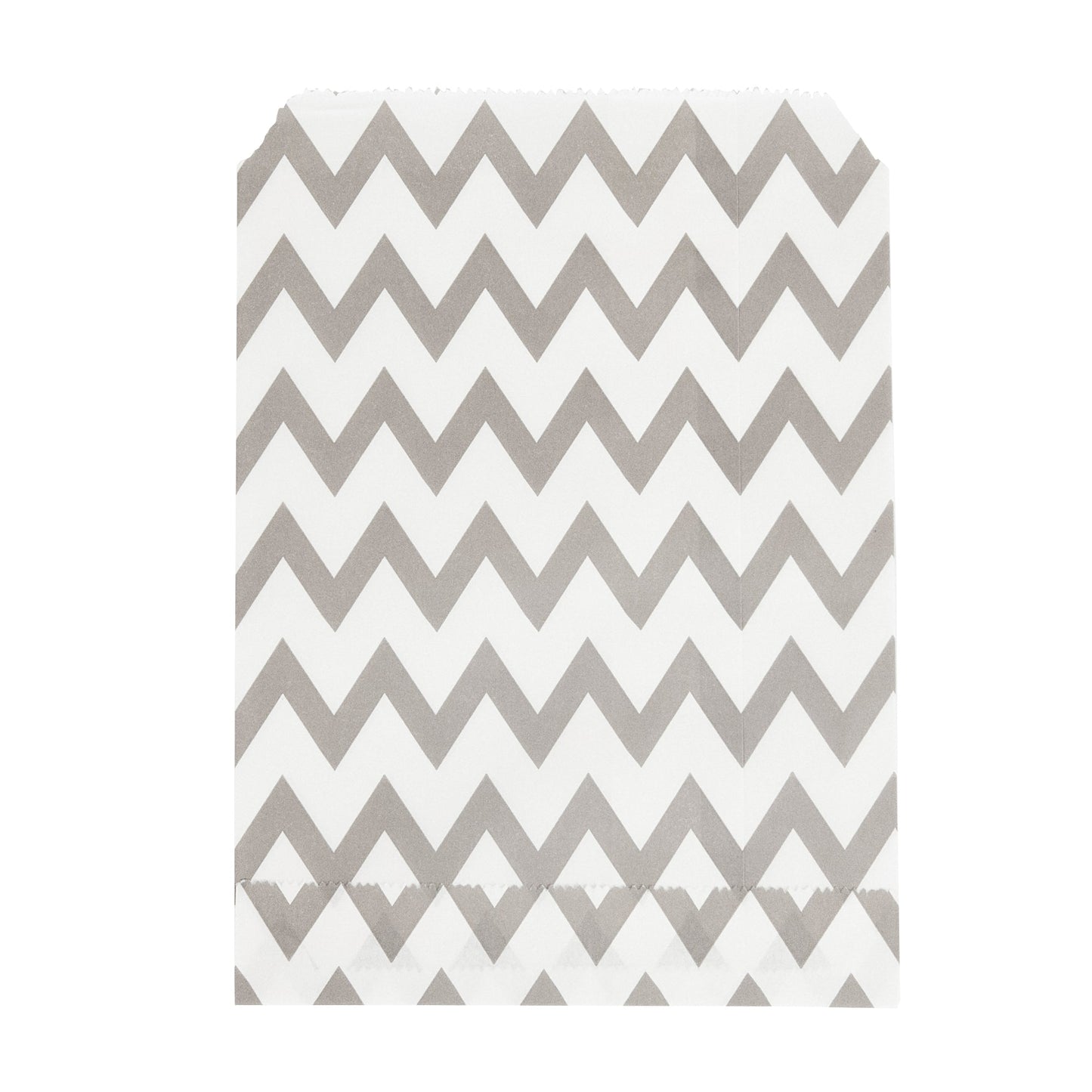 Bag Tek Rectangle Gray Paper Bag - Zig Zags - 7" x 5" - 100 count box
