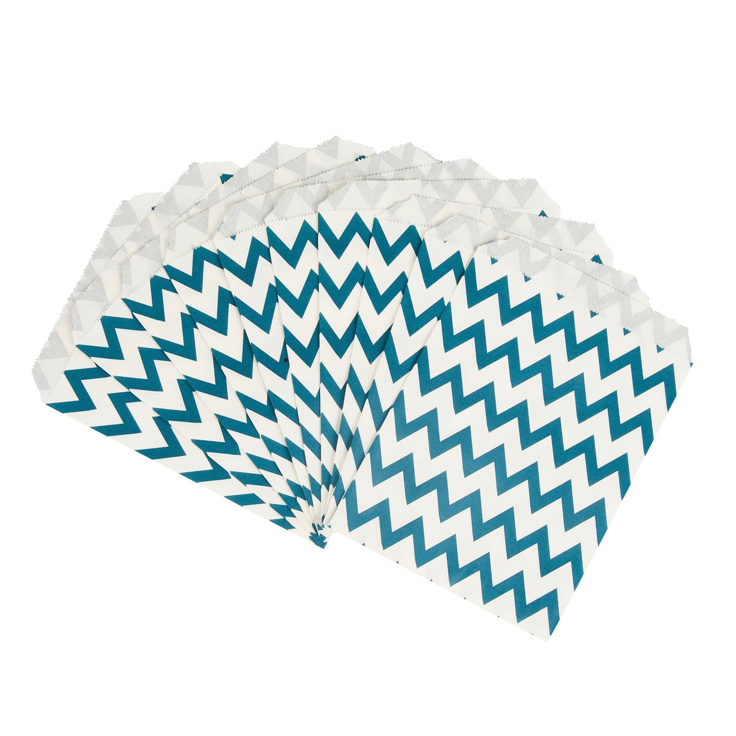 Bag Tek Rectangle Navy Blue Paper Bag - Zig Zags - 7" x 5" - 100 count box