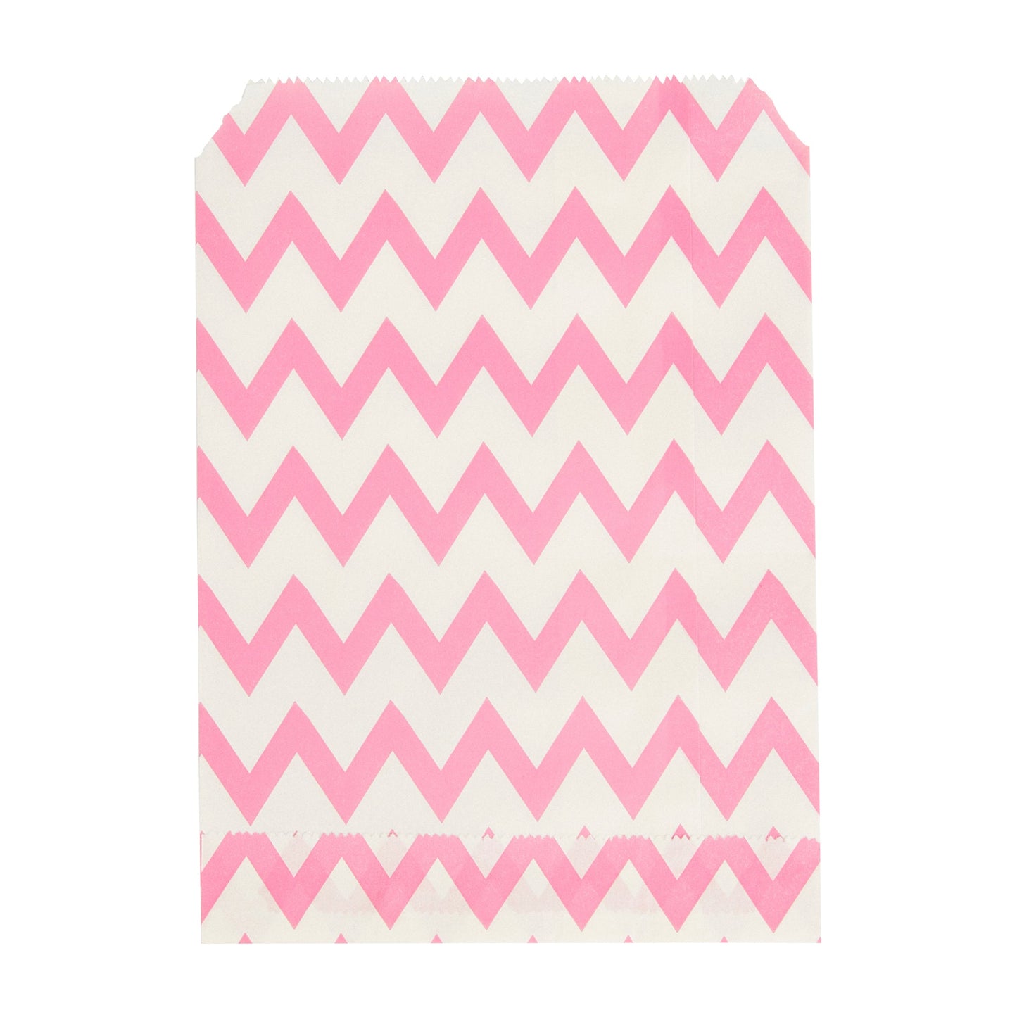 Bag Tek Rectangle Pink Paper Bag - Zig Zags - 7" x 5" - 100 count box