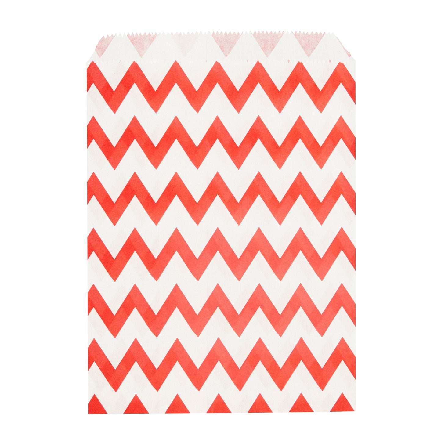 Bag Tek Rectangle Red Paper Bag - Zig Zags - 7" x 5" - 100 count box