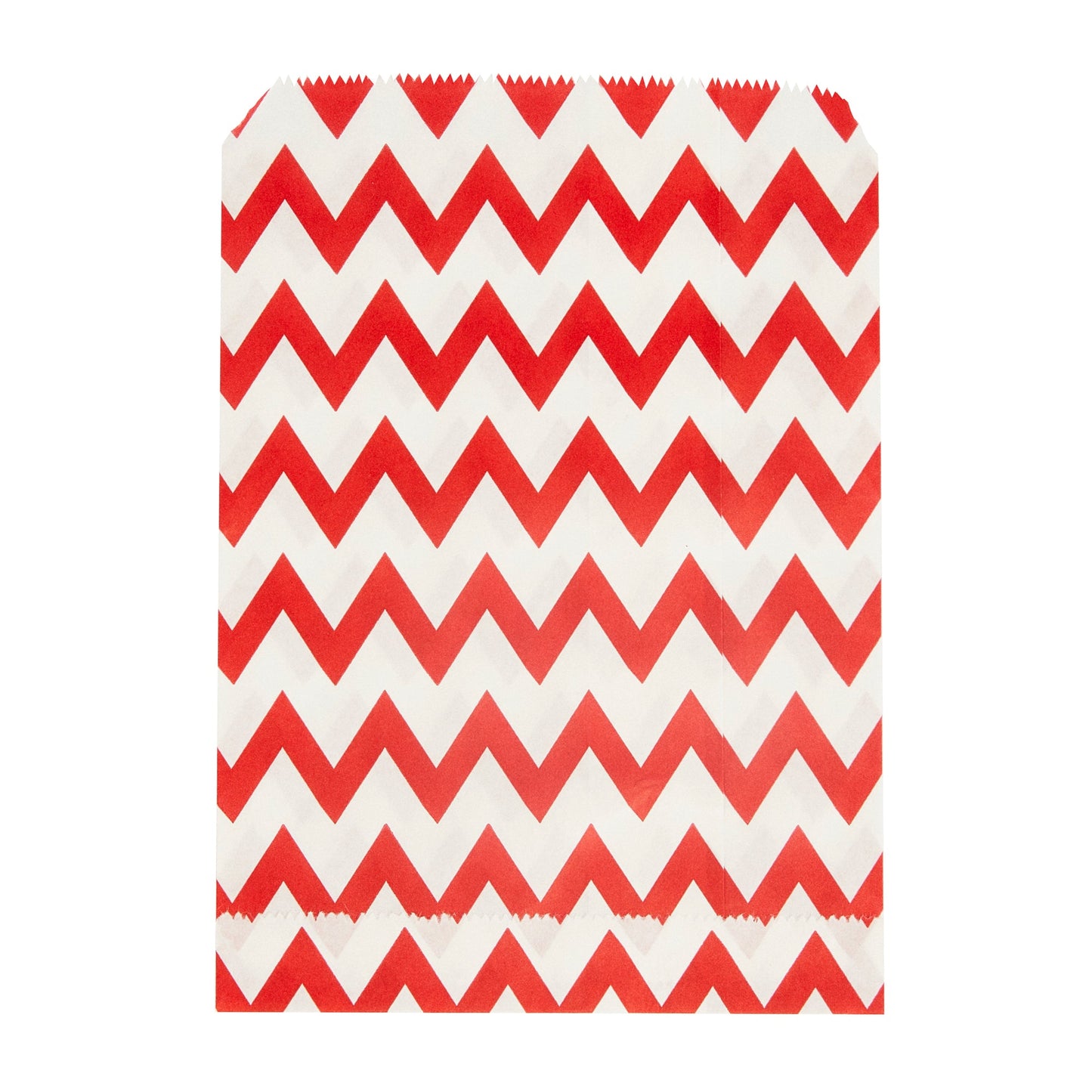 Bag Tek Rectangle Red Paper Bag - Zig Zags - 7" x 5" - 100 count box