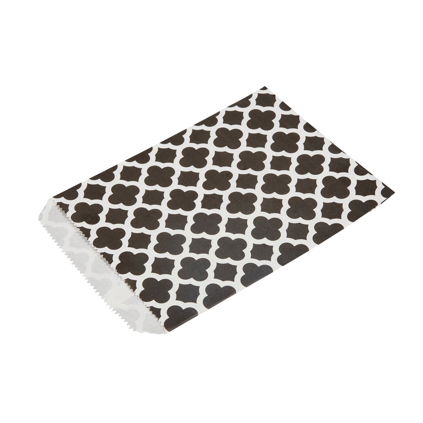 Bag Tek Rectangle Black Paper Bag - Asian Monogram - 7" x 5" - 100 count box