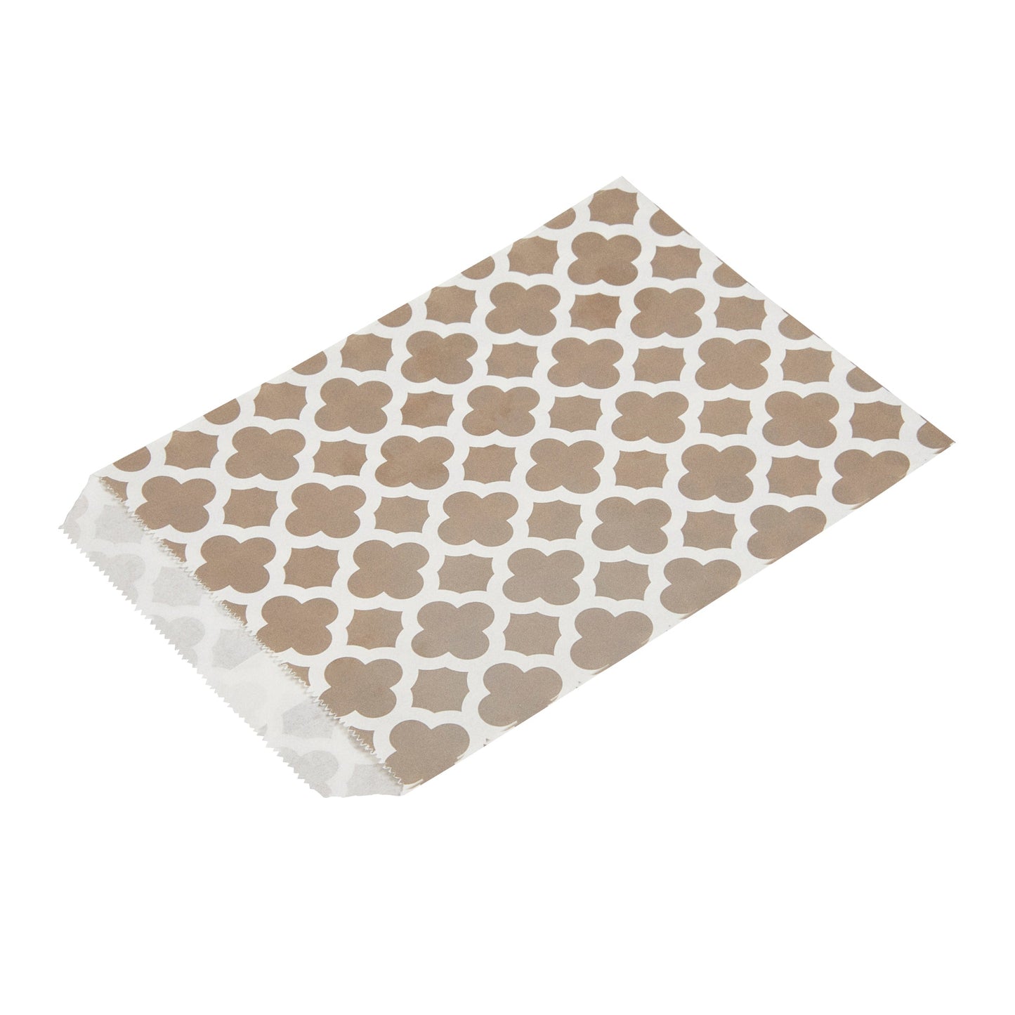 Bag Tek Rectangle Gray Paper Bag - Asian Monogram - 7" x 5" - 100 count box