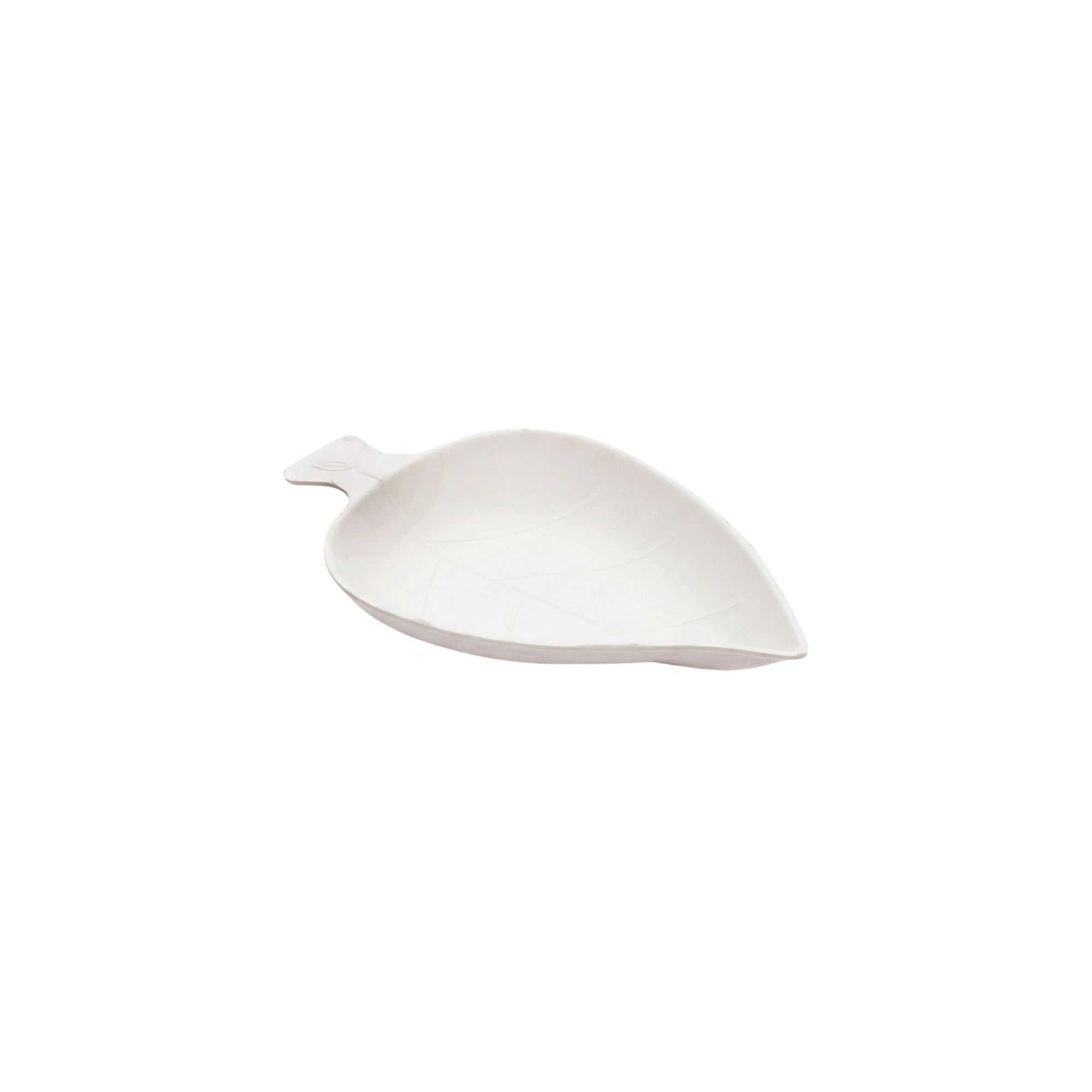 Pulp Tek Leaf White Sugarcane / Bagasse Tasting Dish - 3 3/4" x 2 1/4" - 100 count box