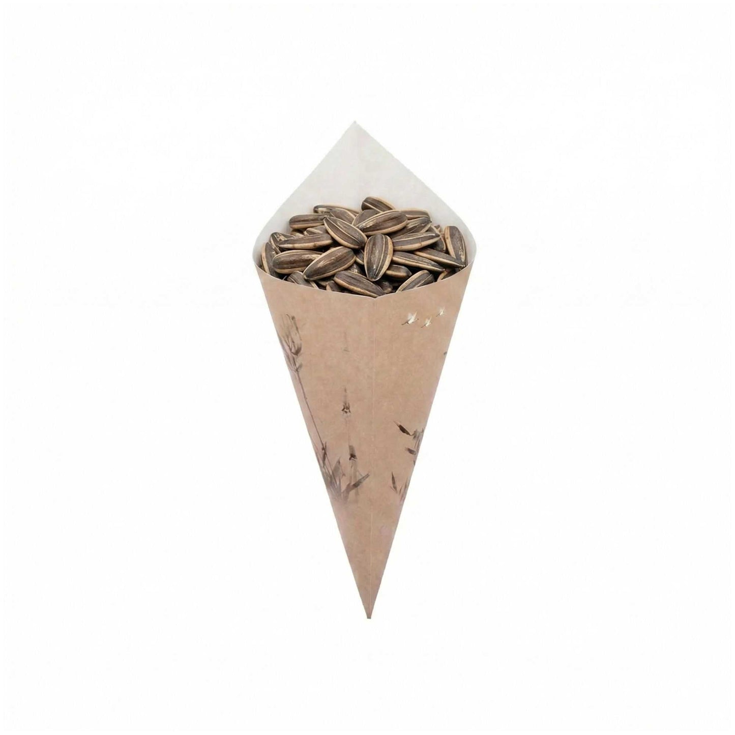 Cone Tek Bamboo Print Paper Food Cone - 11 1/2" x 5 1/2" - 100 count box