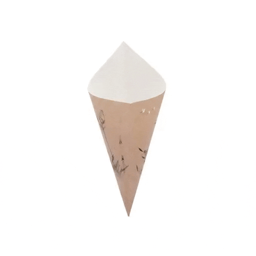 Cone Tek Bamboo Print Paper Food Cone - 11 1/2" x 5 1/2" - 100 count box