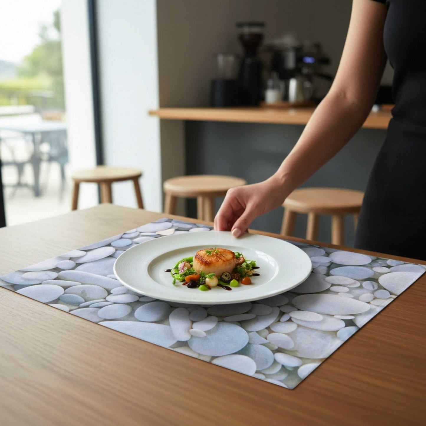 Chef 101 Rectangle River Stone Paper Placemat - Semi-Disposable, 10 Uses - 11 3/4" x 15 3/4" - 12 count box