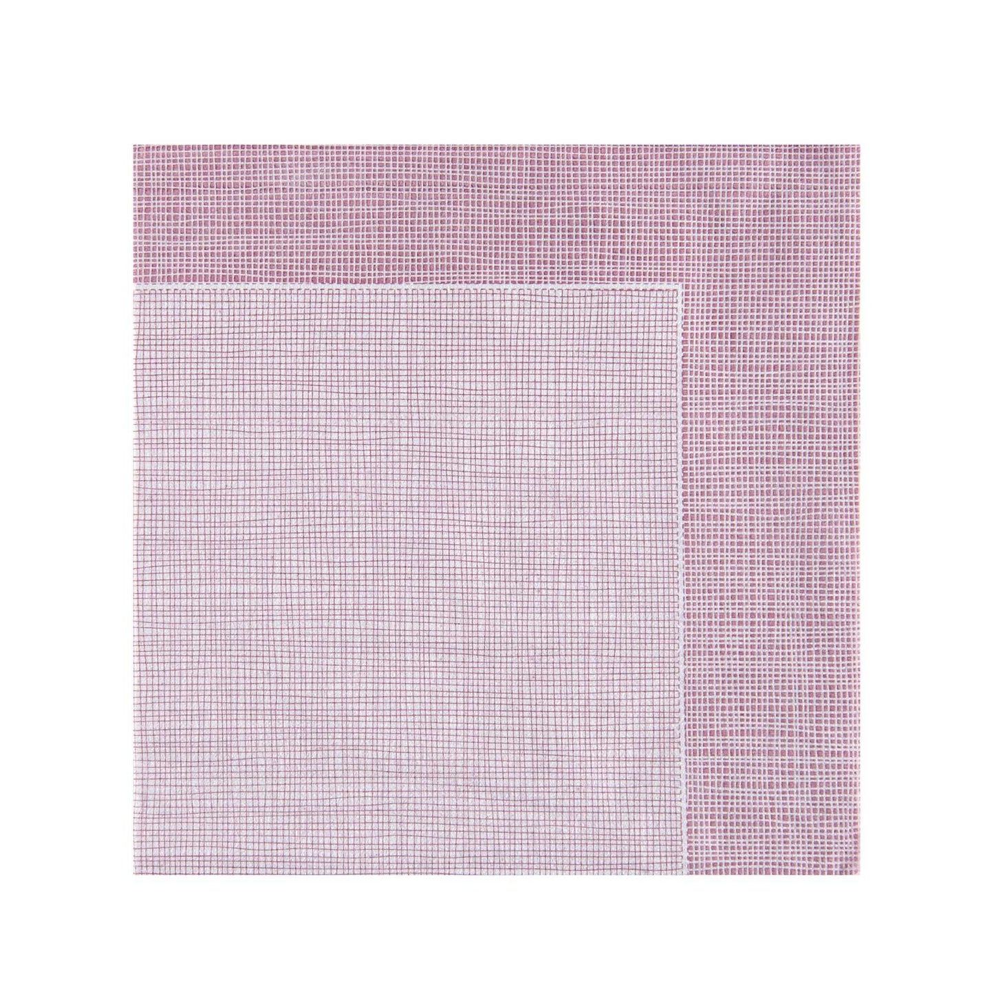Luxenap Square White Paper Napkin - Super Lux, with Burgundy Threads - 15 3/4" x 15 3/4" - 25 count box