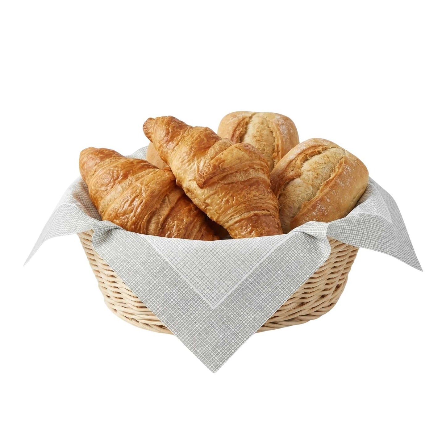 Luxenap Square White Paper Napkin - Air Laid, with Gray Threads - 15 3/4" x 15 3/4" - 25 count box