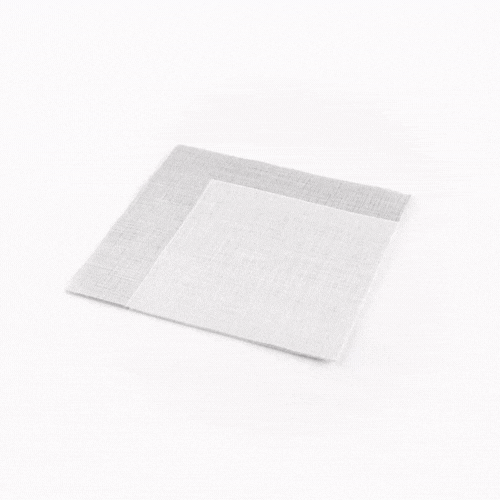 Luxenap Square White Paper Napkin - Air Laid, with Gray Threads - 15 3/4" x 15 3/4" - 25 count box