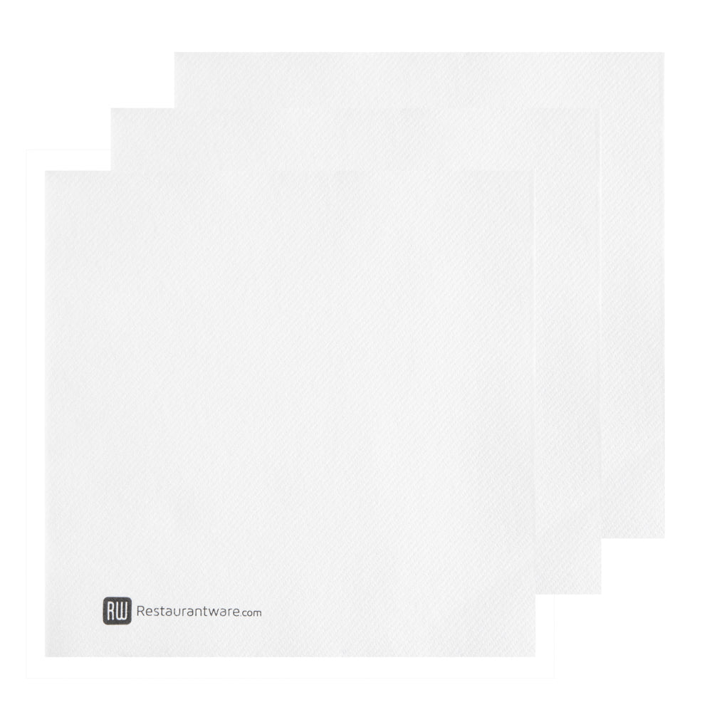 Luxenap Square Vintage White Paper Napkin - Air Laid - 15 3/4" x 15 3/4" - 25 count box