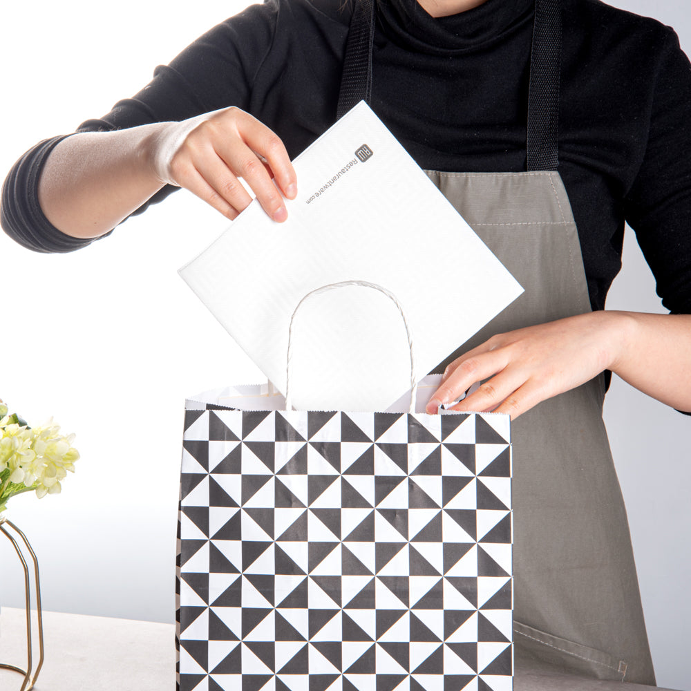 Luxenap Square Greco White Paper Napkin - Air Laid - 15 3/4" x 15 3/4" - 25 count box