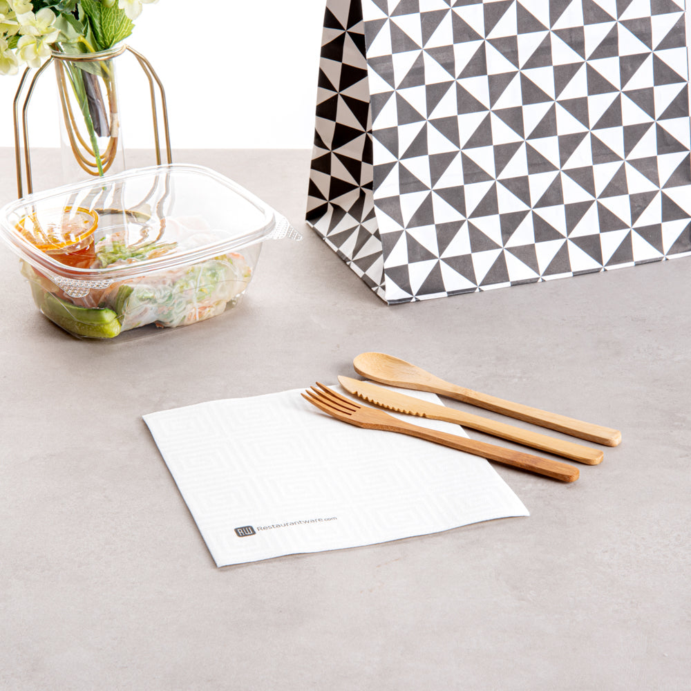 Luxenap Square Greco White Paper Napkin - Air Laid - 15 3/4" x 15 3/4" - 25 count box