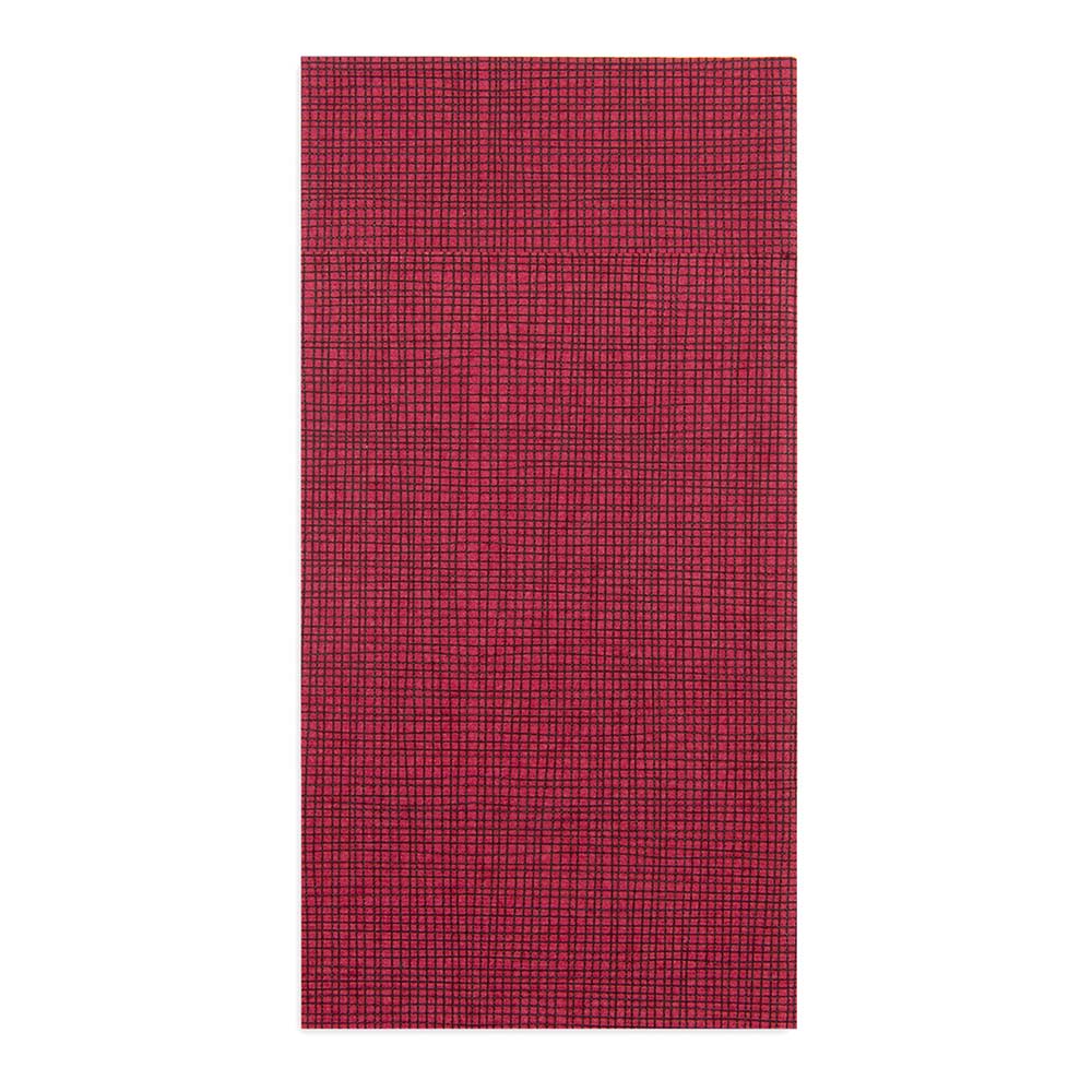 Luxenap Square Bordeaux Paper Napkin - Air Laid, Kangaroo, with Black Threads - 15 3/4" x 15 3/4" - 40 count box