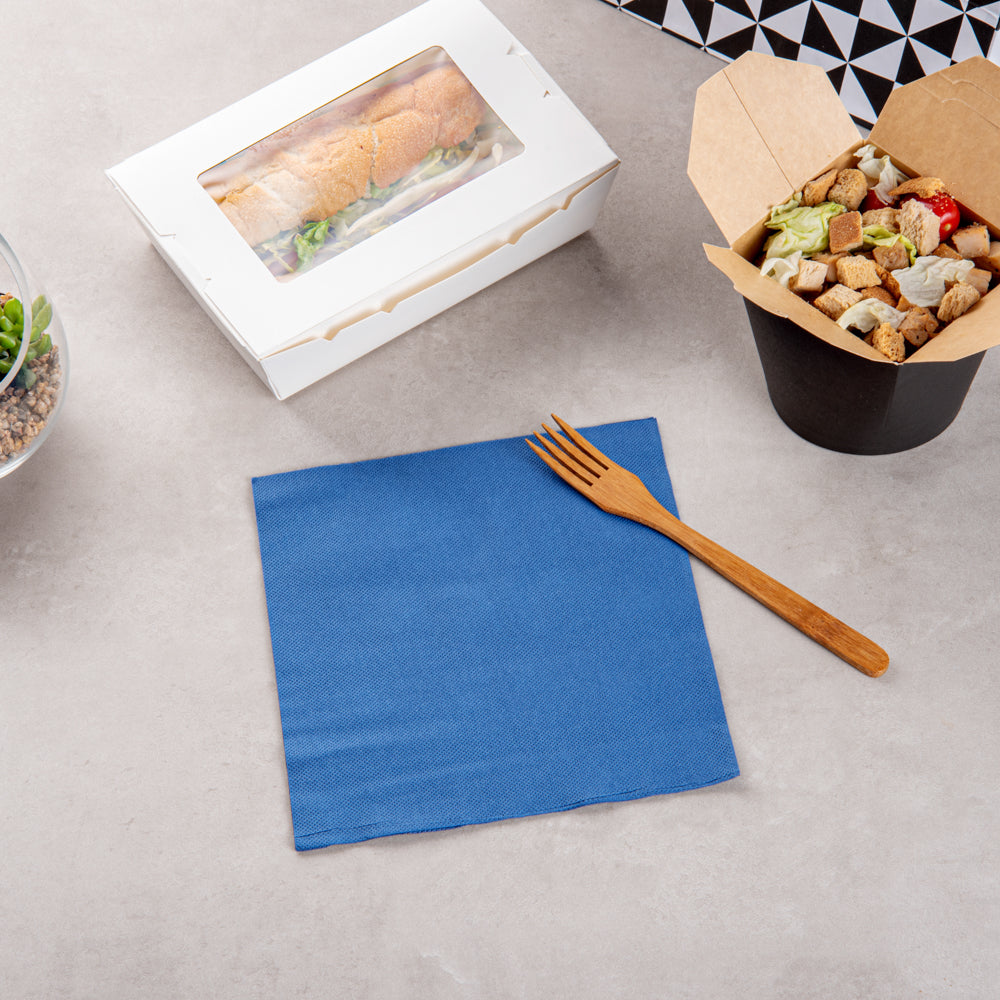 Luxenap Square Navy Blue Paper Napkin - Micropoint, 2-Ply - 15 1/2" x 15 1/4" - 50 count box