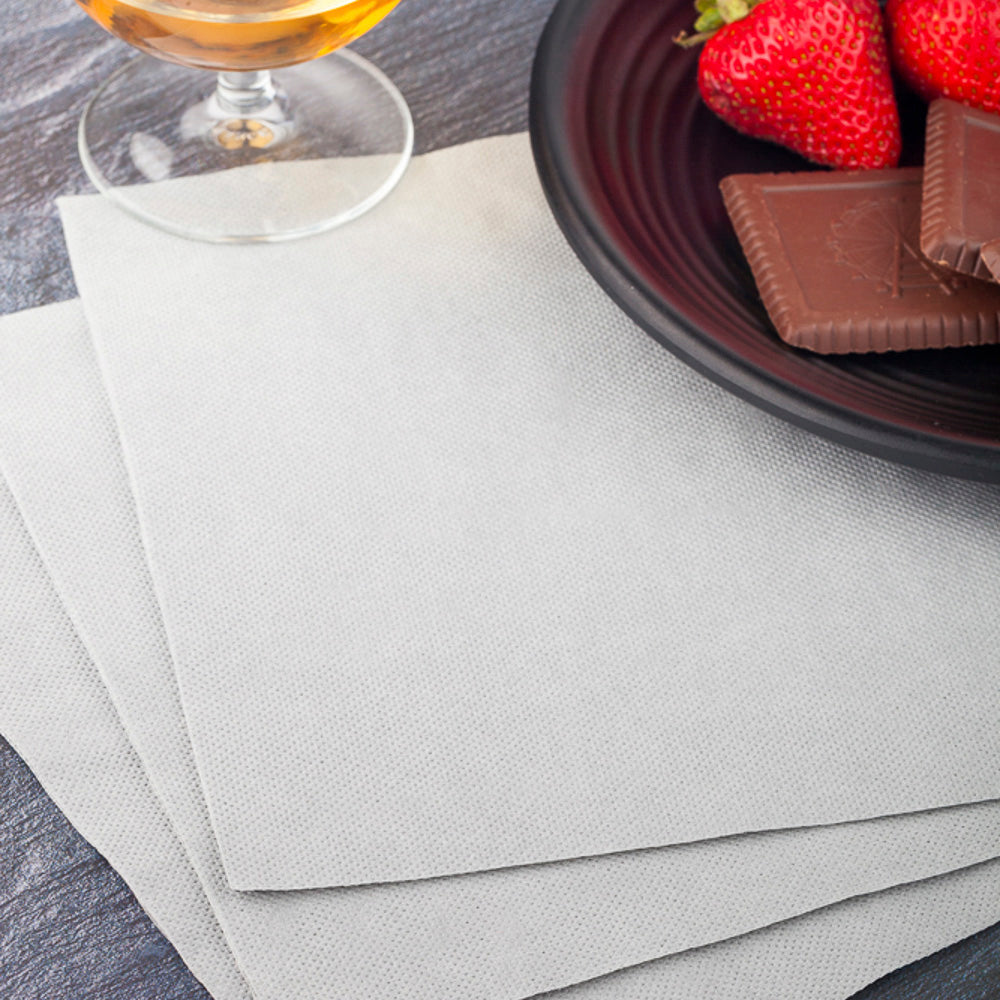 Luxenap Square Gray Paper Napkin - Micropoint, 2-Ply - 15 1/2" x 15 1/4" - 50 count box