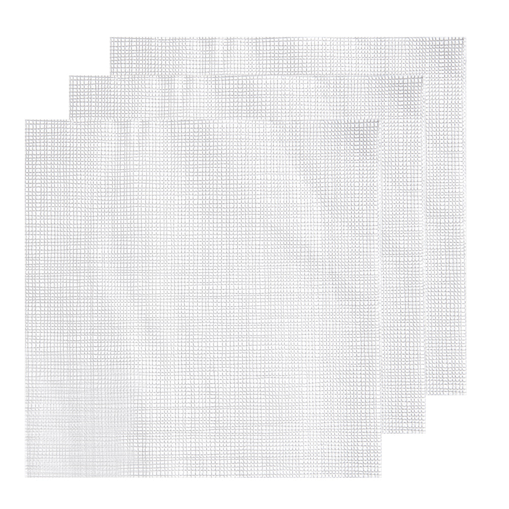Luxenap Square White Paper Napkin - Micropoint, 2-Ply, with Gray Threads - 15 1/2" x 15 1/4" - 50 count box