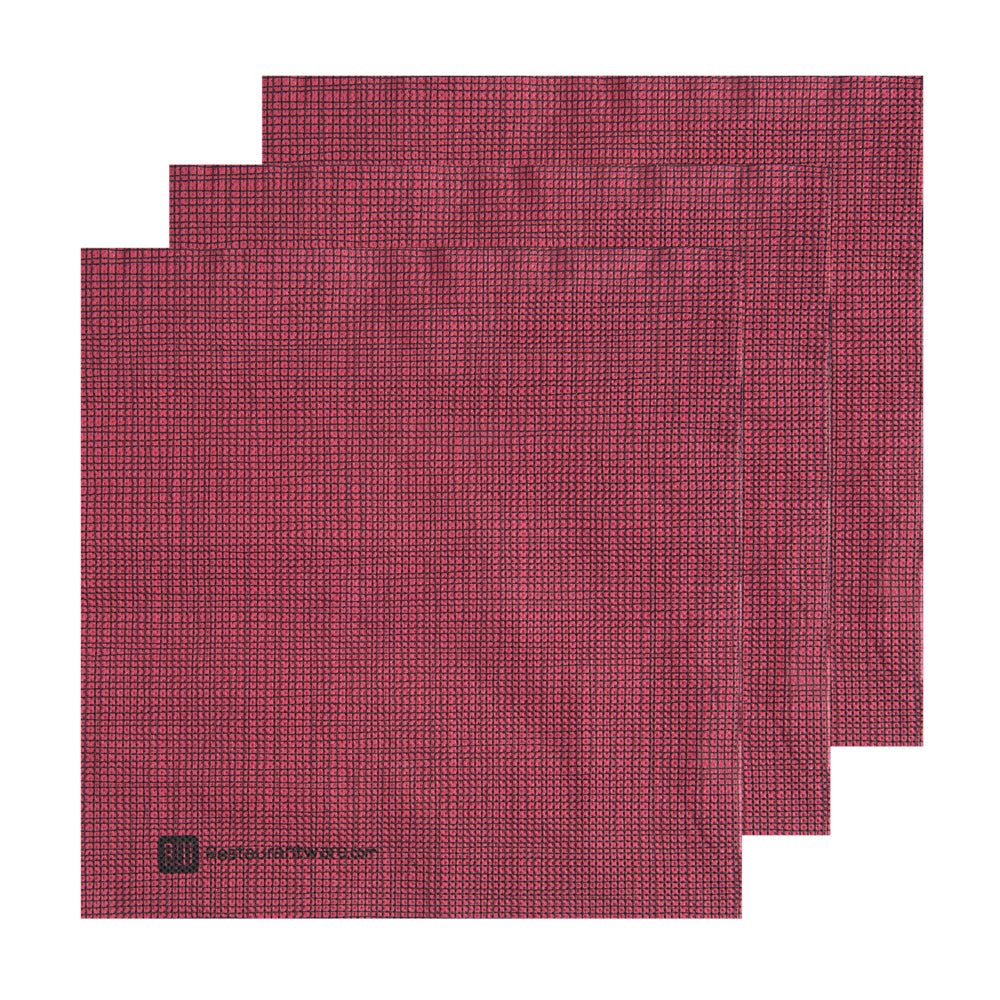 Luxenap Square Bordeaux Paper Napkin - Micropoint, 2-Ply, with Black Threads - 15 1/2" x 15 1/4" - 50 count box
