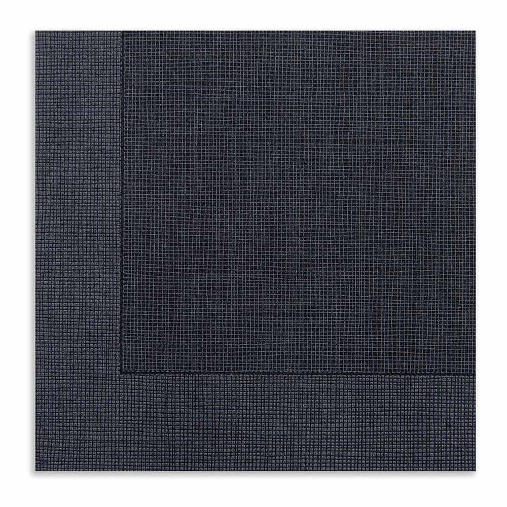 Luxenap Square Black Paper Napkin - Air Laid, with White Threads - 15 3/4" x 15 3/4" - 600 count box