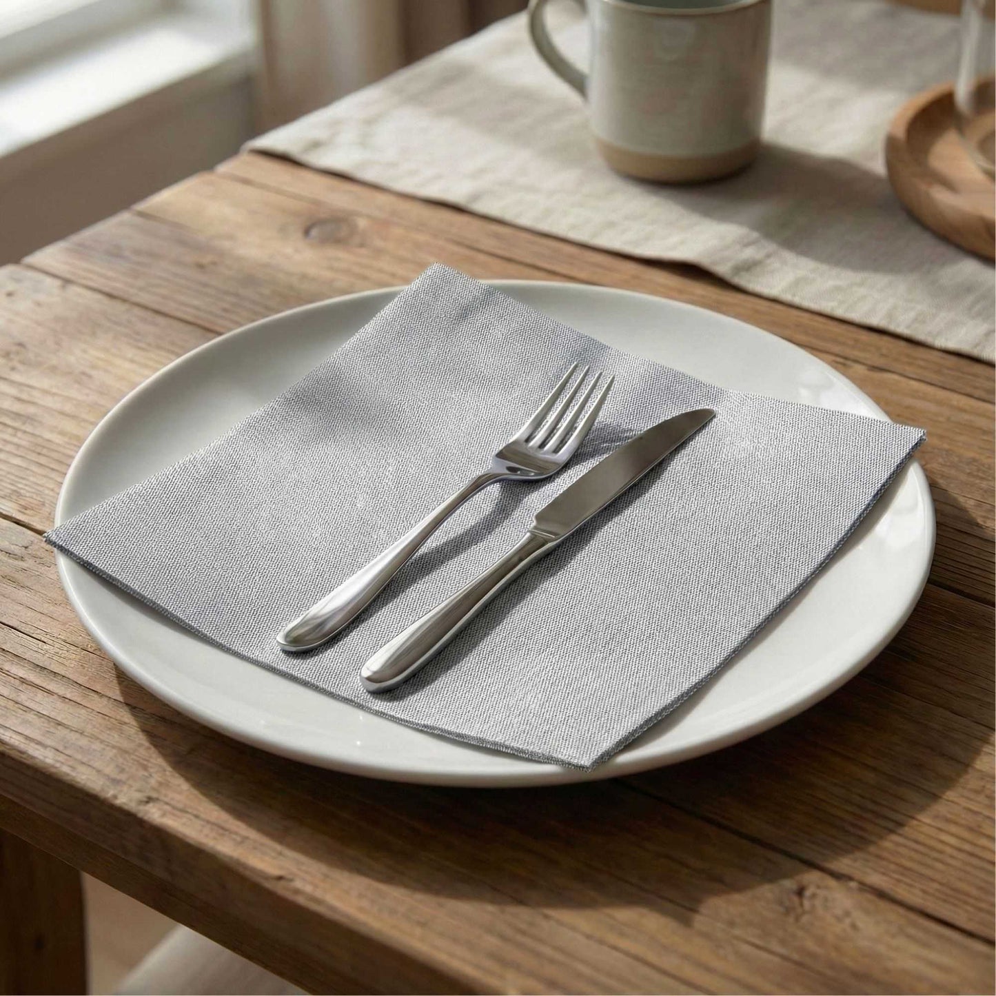 Luxenap Square Black Denim Paper Napkin - Air Laid - 15 3/4" x 15 3/4" - 600 count box